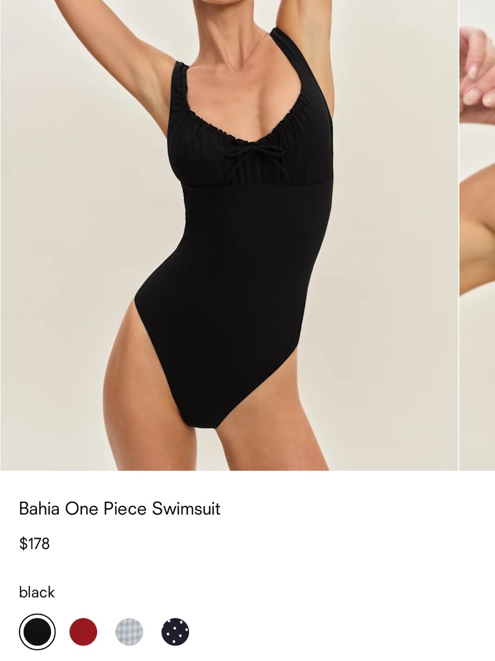 Reformation Black Bahia One-Piece Swimsuit